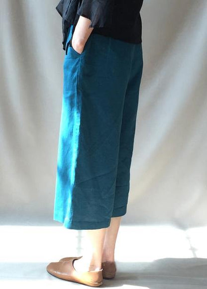 French Blue Trousers Elastic Waist Pockets Tutorials Trousers