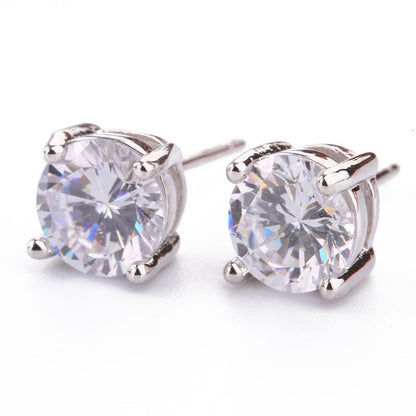 Natural Amethyst Love Earrings With Various Gemstones 7mm