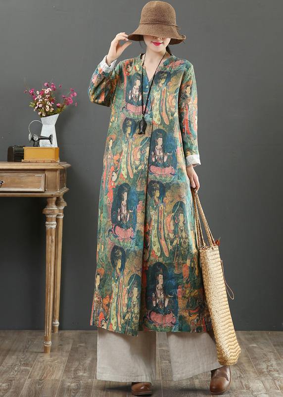 V Neck Spring Clothes Tutorials Character Print Maxi Dresses