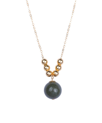 Classy Gold 14k Gold Crystal Pendant Necklace