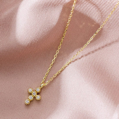 Mini Diamonds Cross Necklace