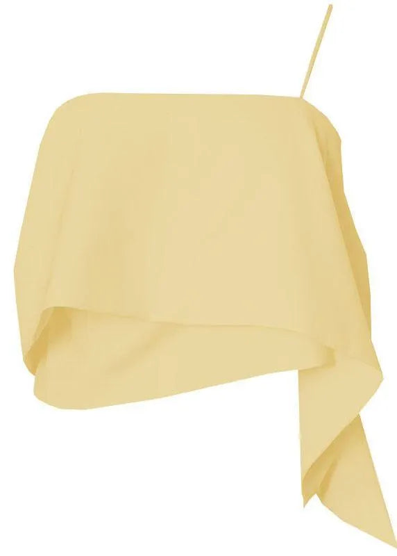 White One Shoulder Chiffon Tank Summer