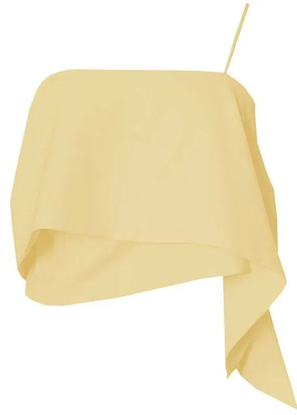 White One Shoulder Chiffon Tank Summer