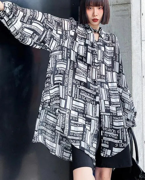 Graphic Button Long Sleeve Shirt