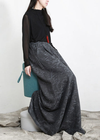 Red High Waist Pockets Wide Leg Fall Pants