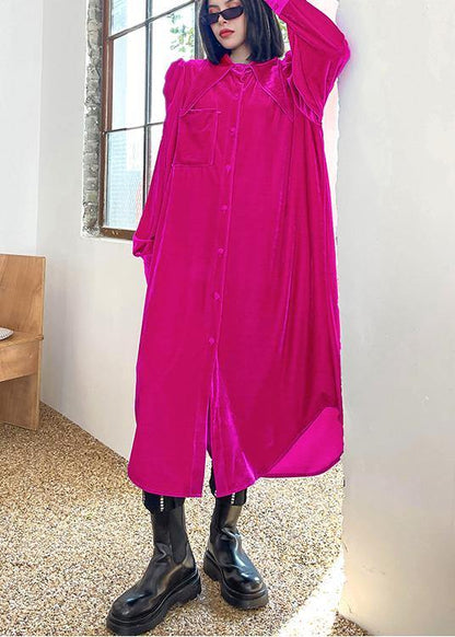 Blue Clothes Button Down Asymmetric Traveling Spring Dress