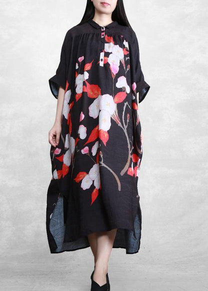 Organic Black Oversize Summer Maxi Dresses
