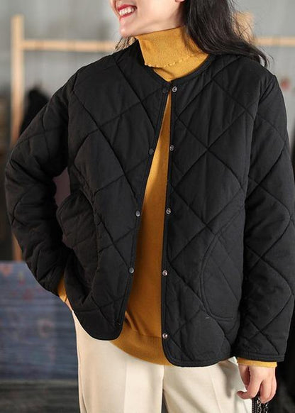 New Warm Coat Khaki O Neck Pockets Coat