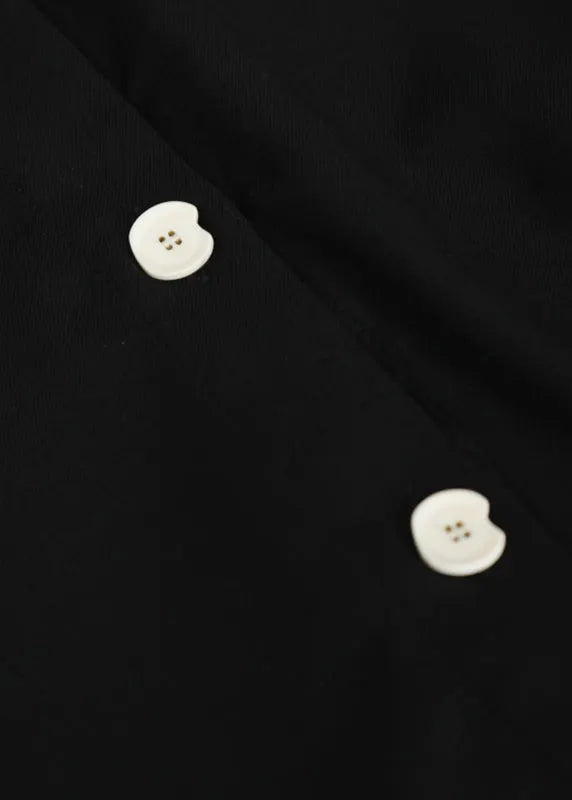 Italian Black White Peter Pan Collar Button Cape Shirts Long Sleeve