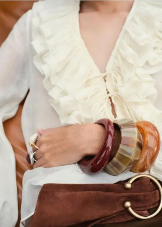 Modern Pink Ruffled Drawstring Tops Lantern Sleeve