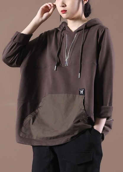 Club Chocolate Zippered Pullover