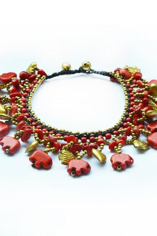 Bohemia Elephant Woven Turquoise Bracelet