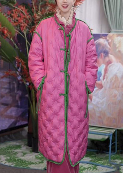 Rose Tasseled Chinese Button Fine Cotton Filled Coat Winter