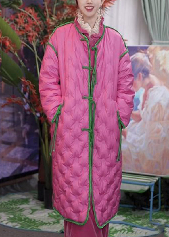 Rose Tasseled Chinese Button Fine Cotton Filled Coat Winter