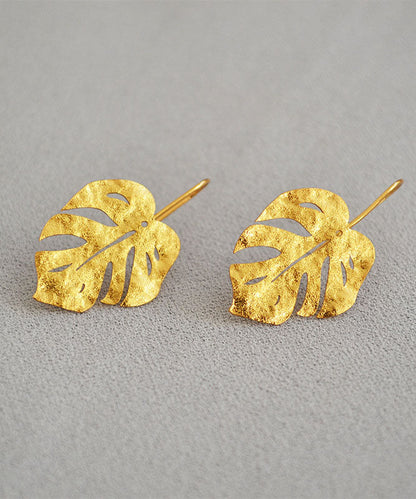 Thanks Giving Day Give Out- Gold Leaf Shape 14k Gold Copper Stud Earrings