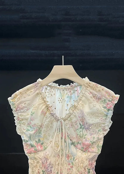 Art White Hollow Out Lace Up Cotton Shirt Summer