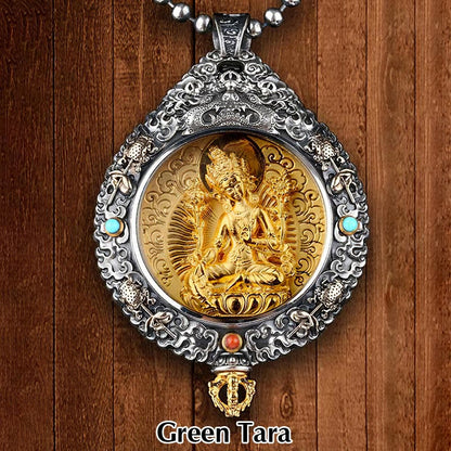 Buddha Stones Chinese Zodiac Natal Buddha Thangka Nine Palaces Eight Diagrams Wealth Rotatable Necklace Pendant