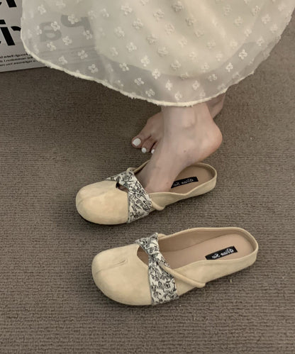 Yellow Suede Boutique Splicing Slide Sandals