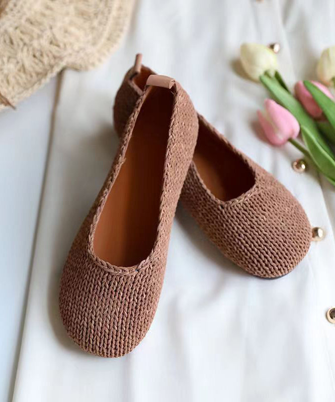 Boutique Comfortable Coffee Flat Shoes Sheepskin Splicing Soofairy Shoes-20251