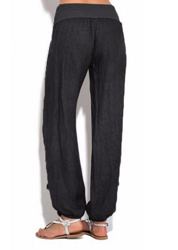 High Waist Color Button Yoga Harem Pants