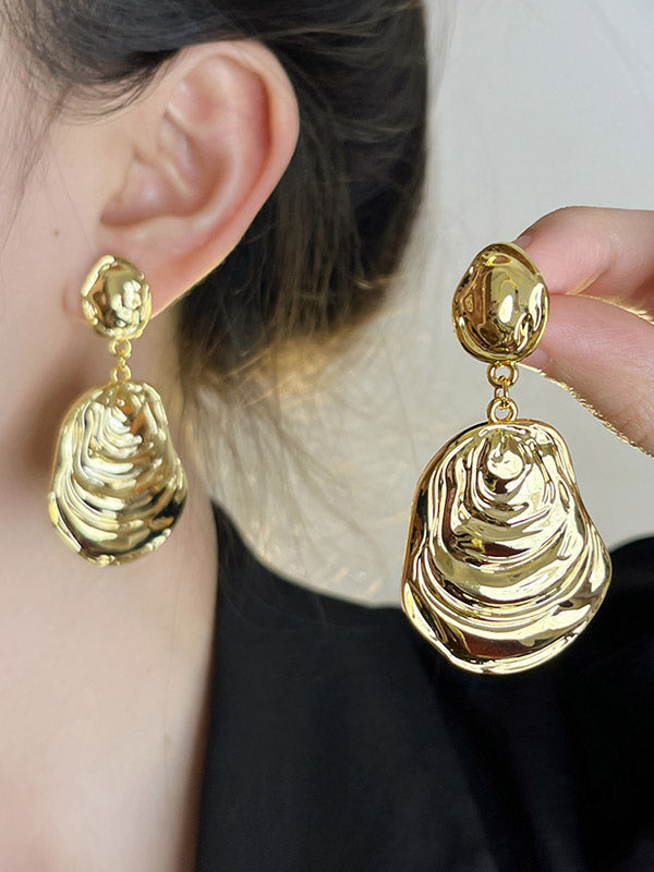 Geometric Pleated Color Drop Earrings Earrings Accessories