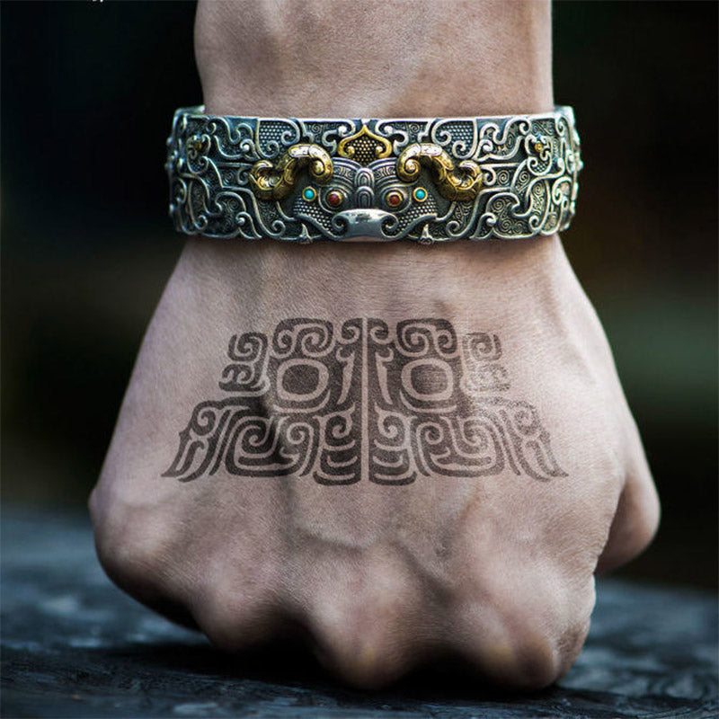 Buddha Stones Fengshui Engraving Pixiu Blessing Bracelet Bangle