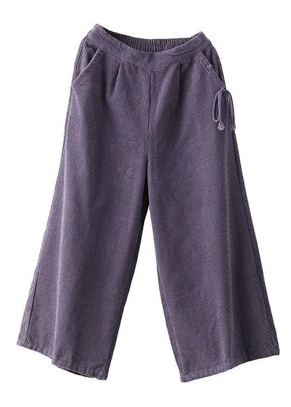 Stylish Purple High Waist Wide Leg Pants