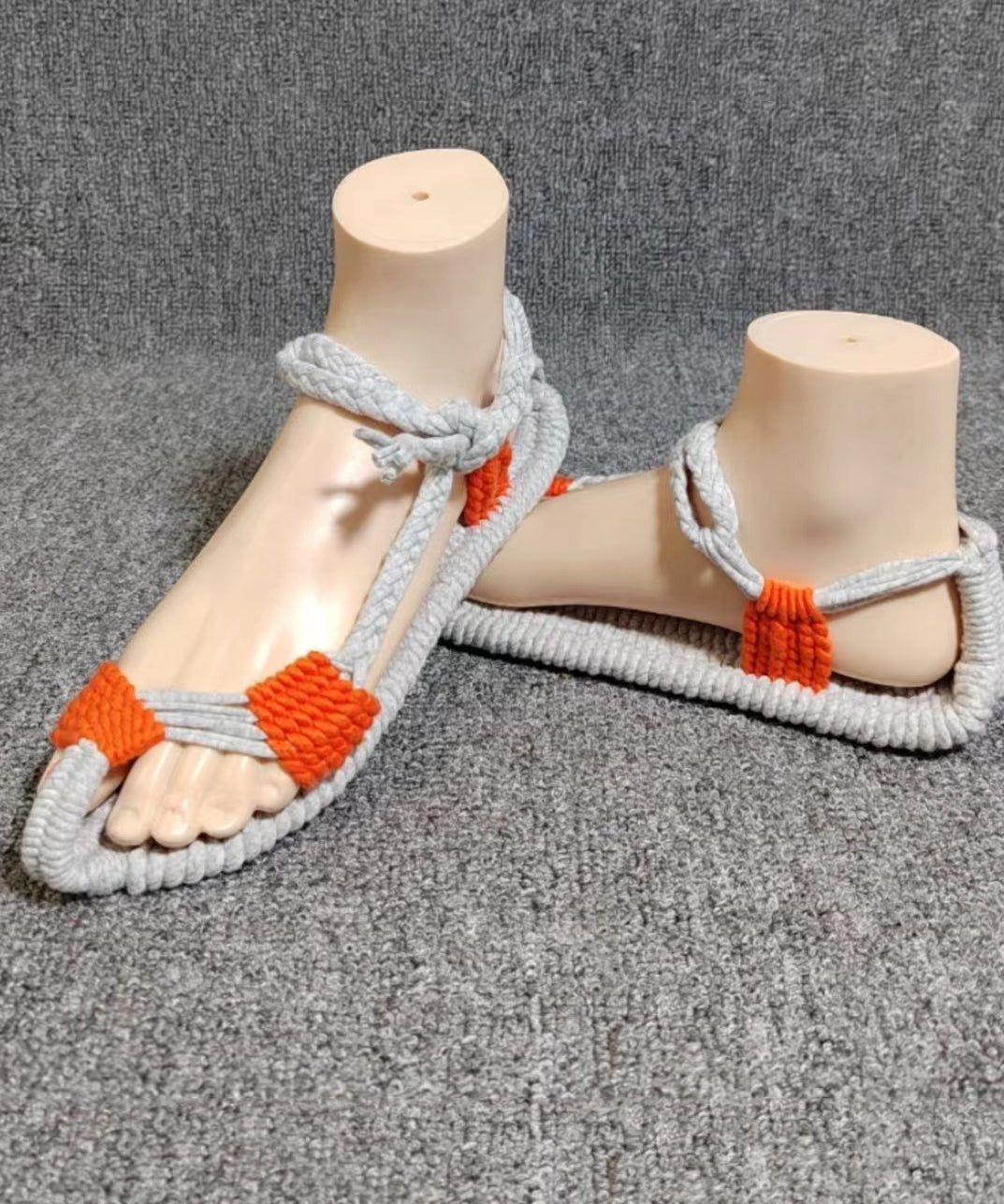 Handmade Knit Fabric Hollow Out Walking Sandals Soofairy Shoes-20251