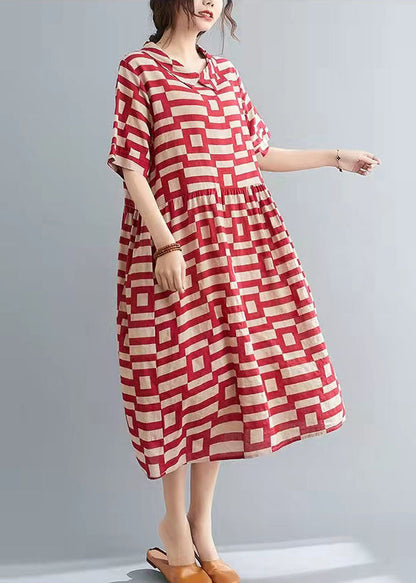 Diy Print O-neck Button Low High Design Vacation Dresses Summer