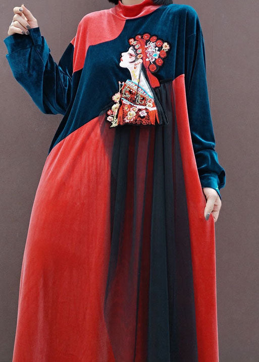 Red Tulle Patchwork Vacation Dresses Spring