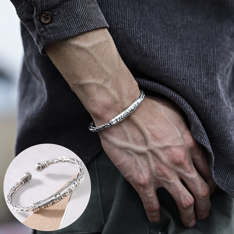 Buddha Stones Viking Style Twisted Braided Pattern Copper Balance Bracelet Bangle