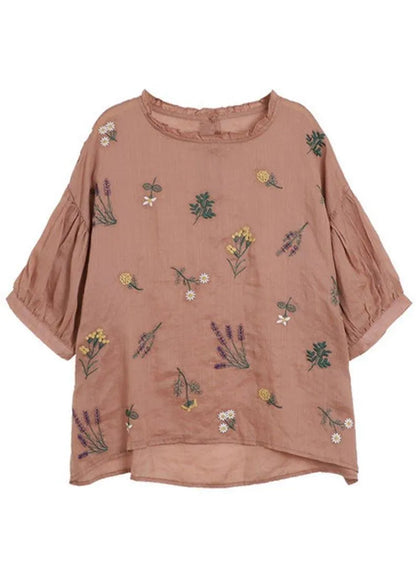 Modern Print Regular Embroideried Summer Half Sleeve