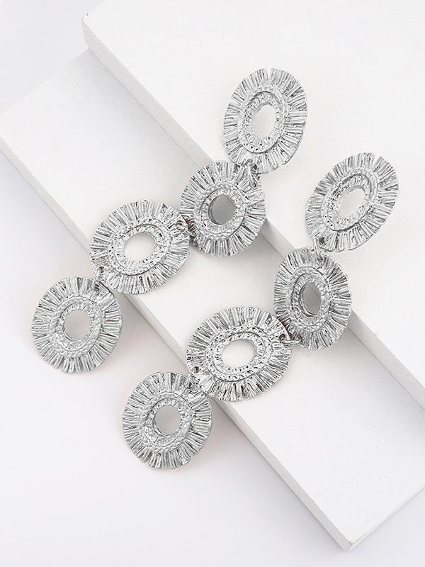 Geometric Hollow Color Drop Earrings
