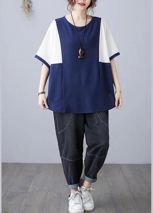 Pink O-neck Half Sleeve Summer Blouse Top