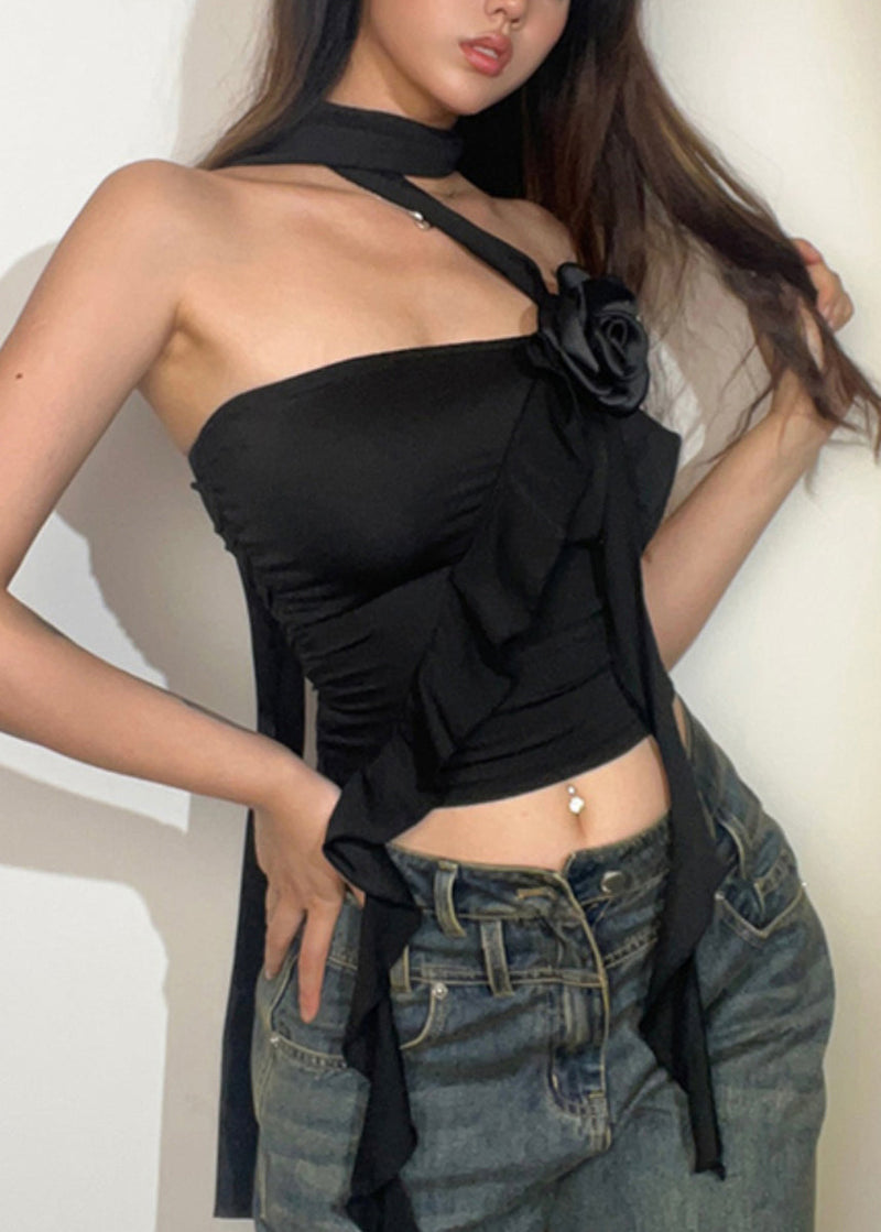 European and American Red Ruffle Camisole Short Summer