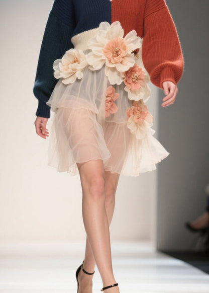 French Colorblock V Neck Tulle Patchwork Knit Dress Fall