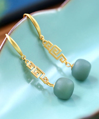 Blue Sterling Silver Inlaid Pearl Drop Earrings