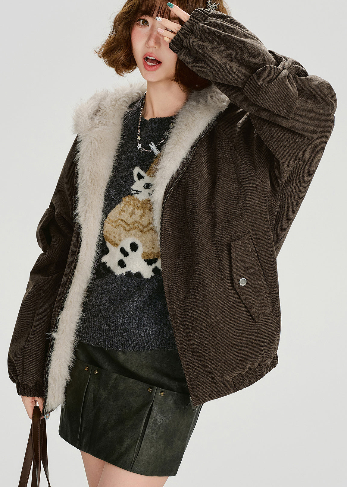 Zip Up Thick Warm Fleece Hoodie Coat Winter