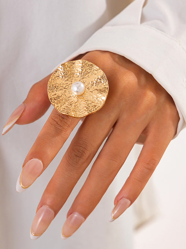 Geometric Pleated Shiny Rings Accessories