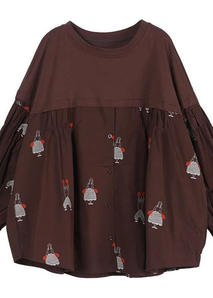 Button Autumn Style Tunics for Chocolate Tops