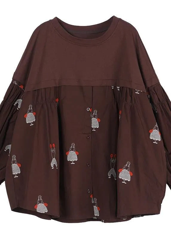 Button Autumn Style Tunics for Chocolate Tops