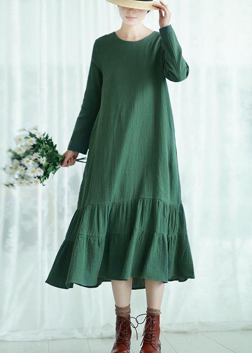 O Neck Ruffles Spring Quilting Clothes Design Orange Traveling Dress
