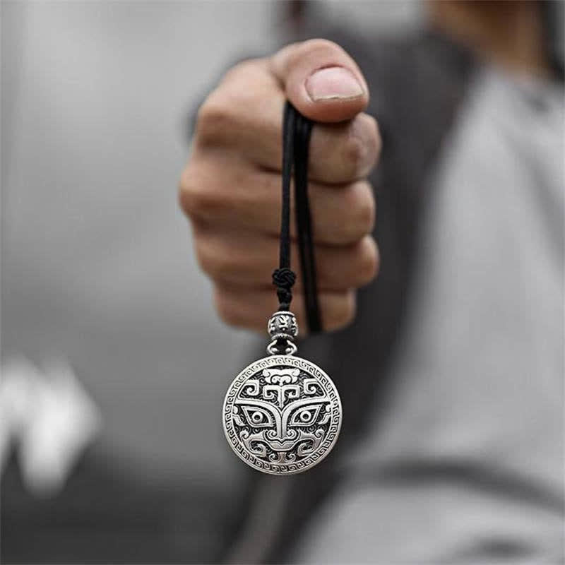 Lucky Fengshui Mythological Creature Taotie Wealth Necklace Pendant