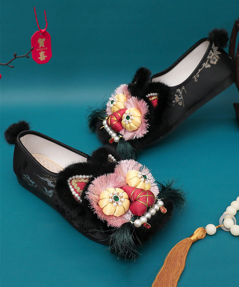 Style Splicing Tiger Head Shoes Embroidered Soft Sole