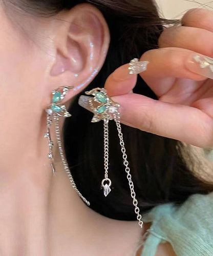 Light Butterfly Tassel French Earrings
