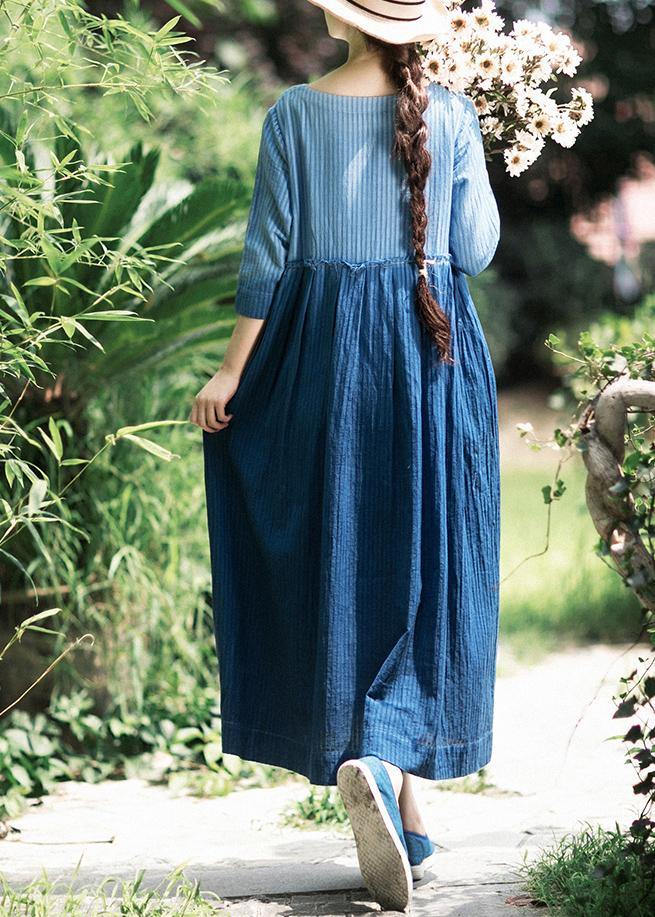 Simple Collar Spring Quilting Tutorials Blue Striped Dress