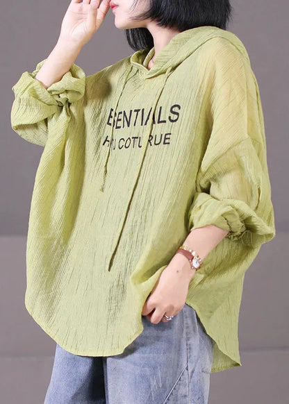 White Hooded Letter Print Cotton Upf 50+ Sweatshirt Top Long Sleeve