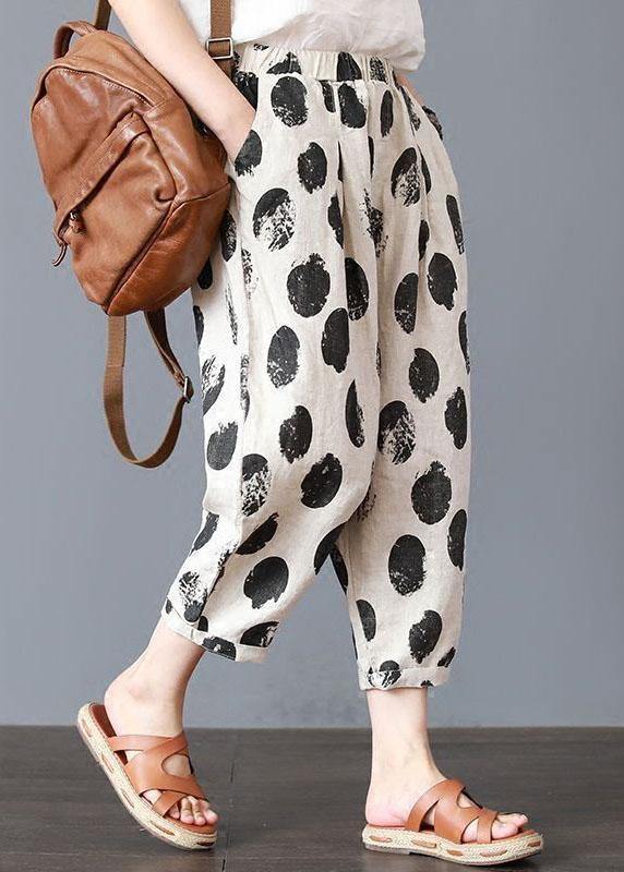 Elastic Waist Printed Harem Pants Loose Trousers