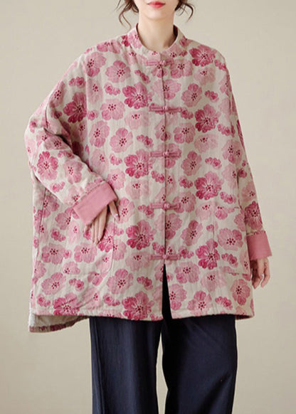 Organic Black Plaid Oversized Print Fine Cotton Filled Coat Outwear Winter