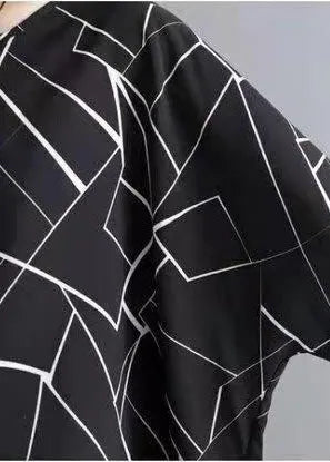 French Black Letter O-neck Loose Spring Shirts